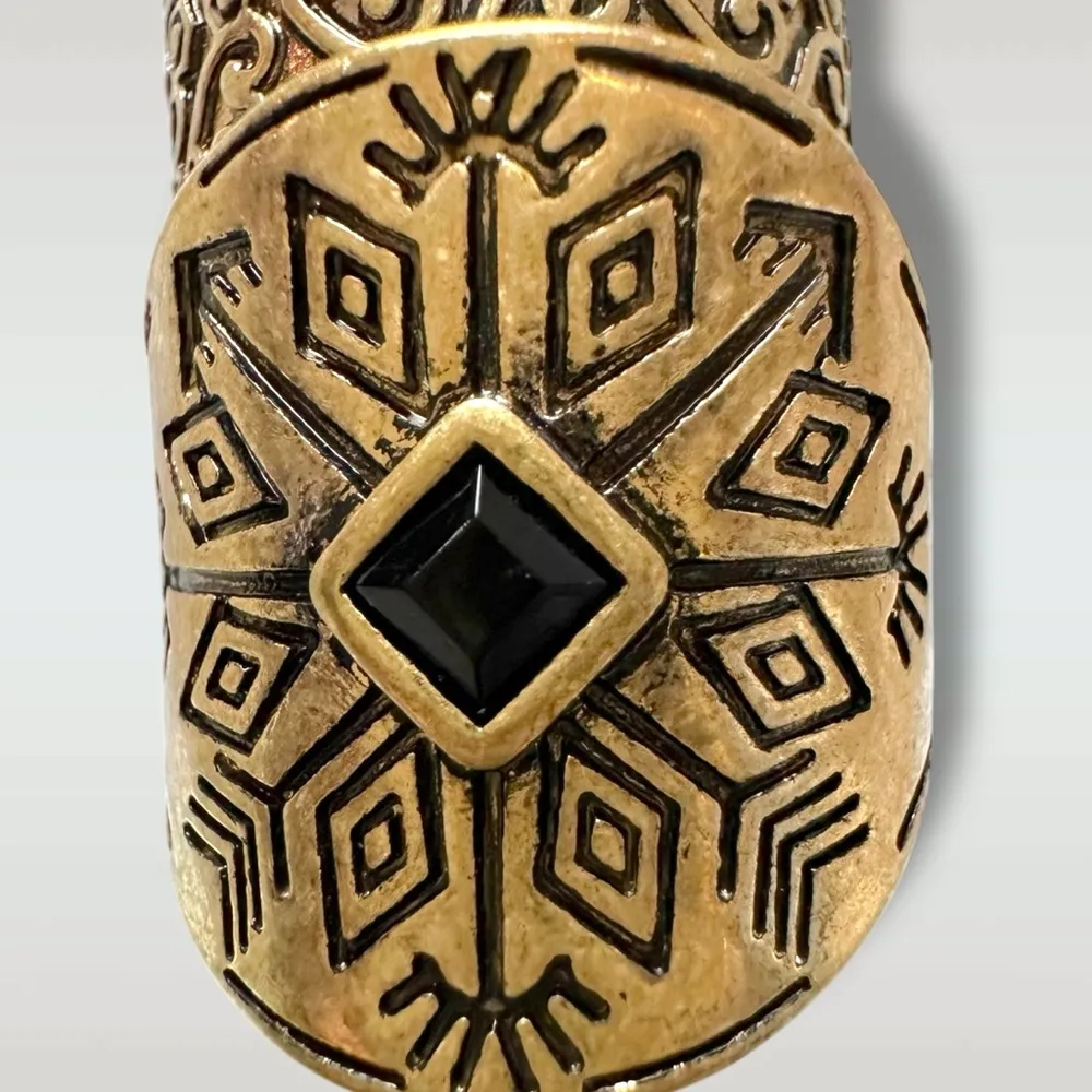 Free People Count Your Lucky Stars Ring Set in Antique Gold Onyx Bohemian Witchy - Image 8