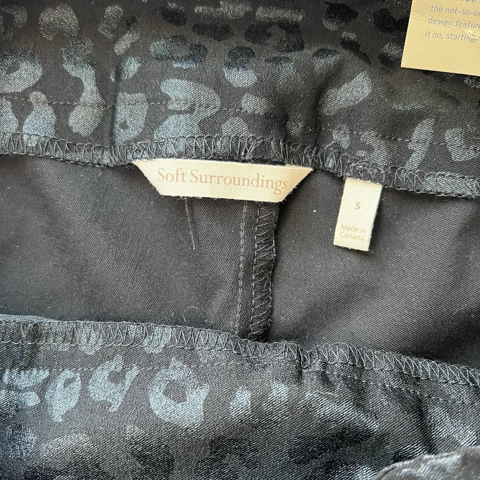 Soft Surroundings Womens Black Leopard Print Legging Ankle Pants Size S - Image 5