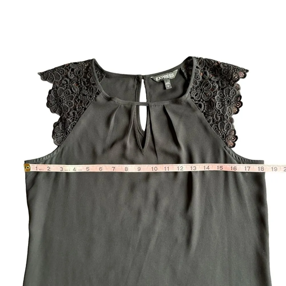EXPRESS  Lace Cap Sleeve Top- Size Small - Image 5
