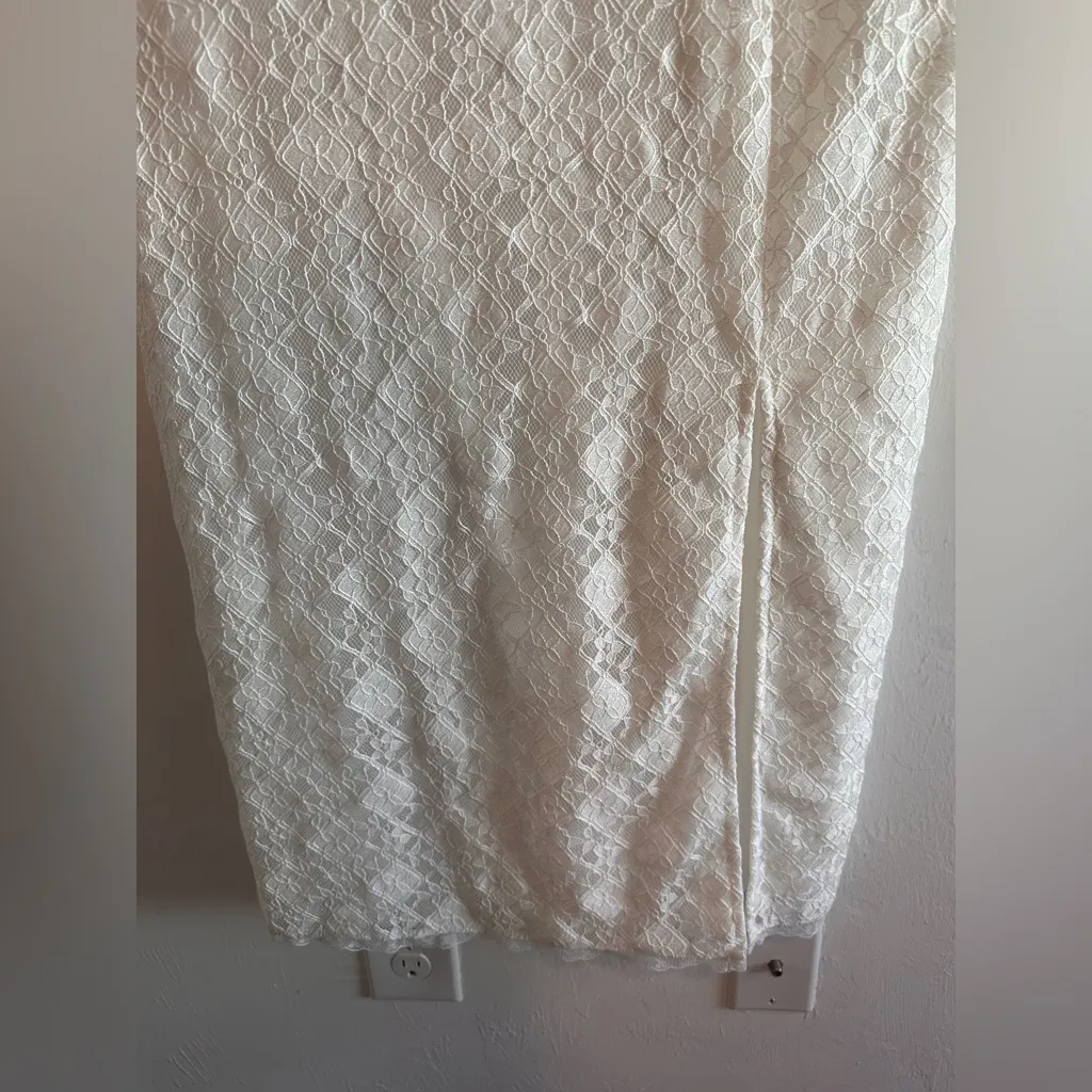 ASTR The Label Corset Sheath Lace Midi Dress in White Sz XL - Image 8