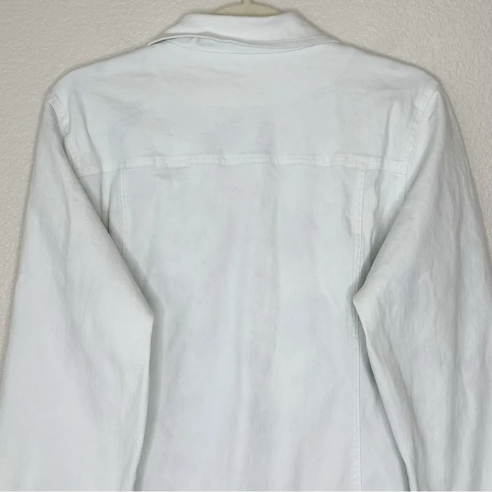 Denim & Co Vintage Embroidered Stretch Long Sleeves Jean Jacket - Image 10