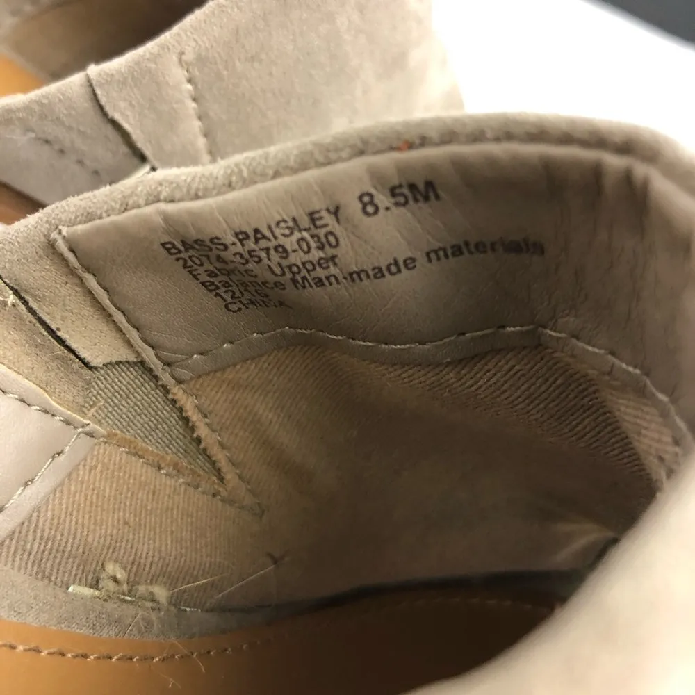 G.H. Bass & Co Paisley Taupe Mule Slip On Heels - Image 3