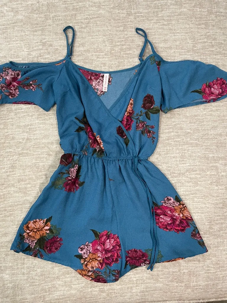 Blue Floral Romper  - Image 2