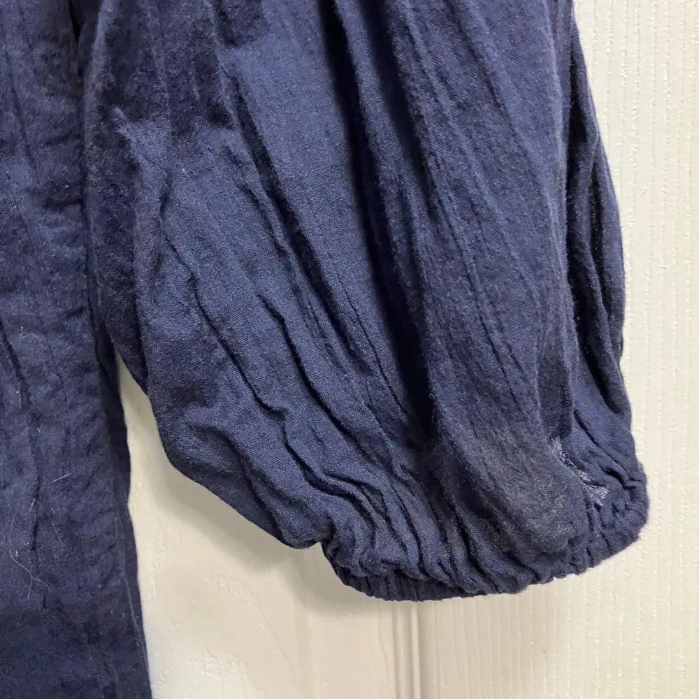 Lauren Ralph Lauren Blue V-Neck Bishop Sleeve Dress - Image 5