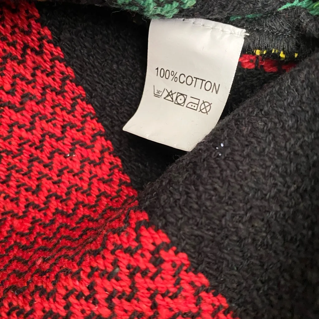 NWT Multicolored Baja Rainbow Sweater Hoodie Poncho M Red Size M - Image 5