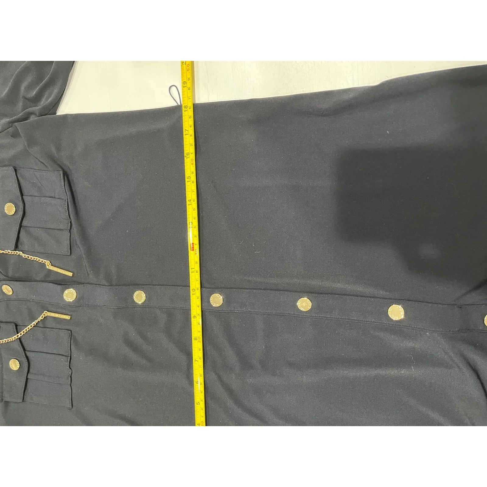 Michael Kors black‎ Shirt Dress Gold Chain Detail Career Wear Small - Image 5