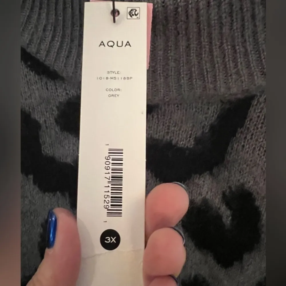 AQUA 3X Leopard Print Sweater - Image 3