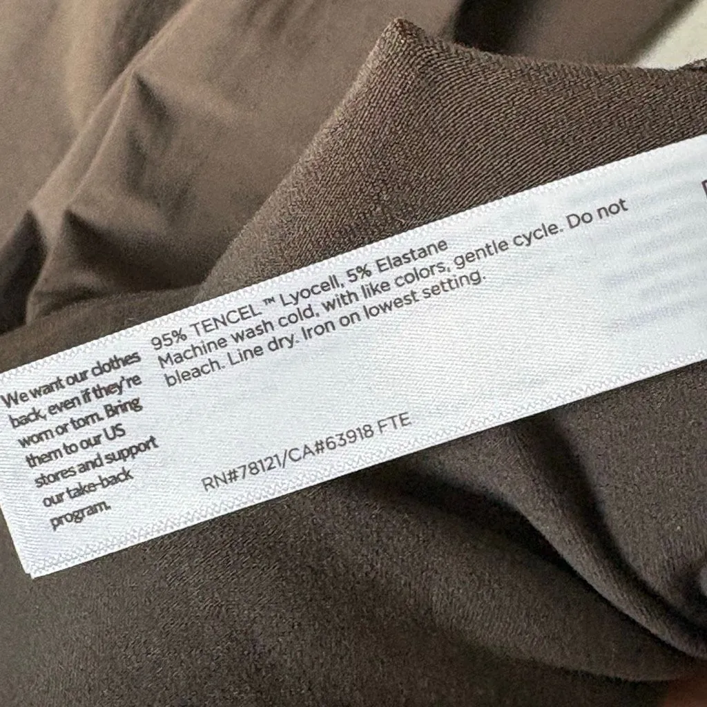 Eileen Fisher Dark Taupe Shift Stretch M Tencel Scoop Neck Dress Jersey Knit - Image 5