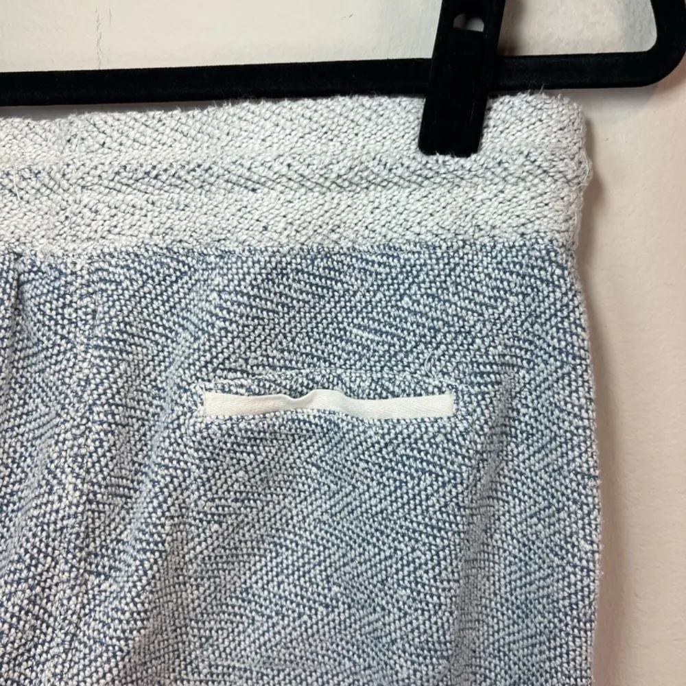 Faherty Womens Whitewater Jogger Pants Blue White Pull On Pockets Textured Small - Image 10