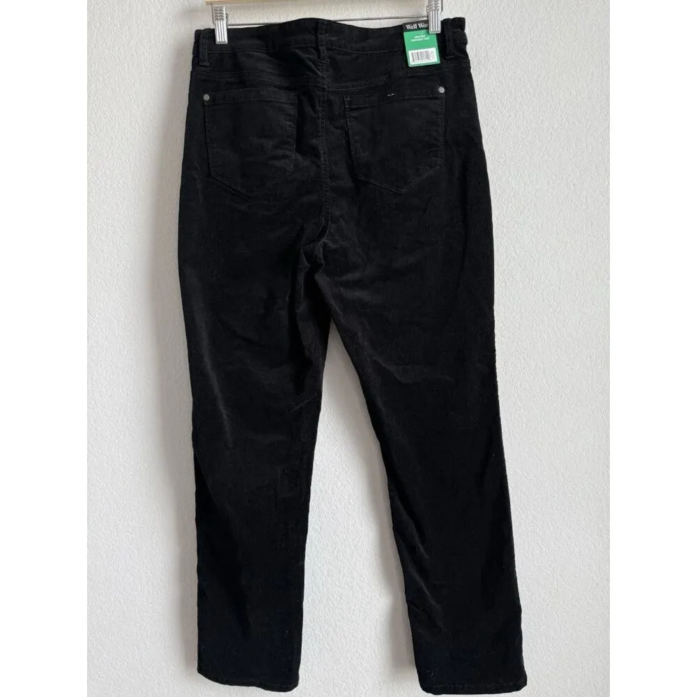 Well Worn Women's High Rise Corduroy Pants Black Stretch Size 12/32 NEW Casual‎ - Image 7
