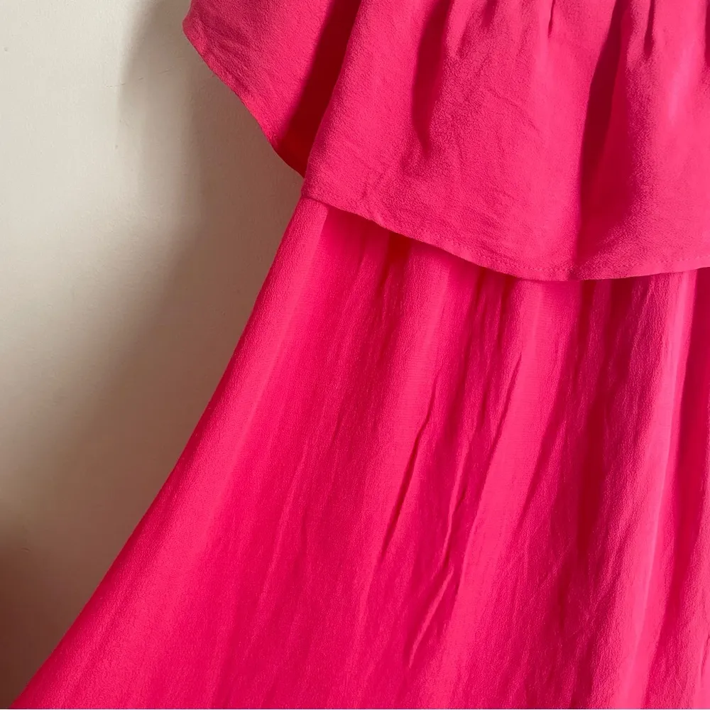 HD in Paris Anthropologie Covina Pink Off-Shoulder Ruffle Dress size 6 - Image 6