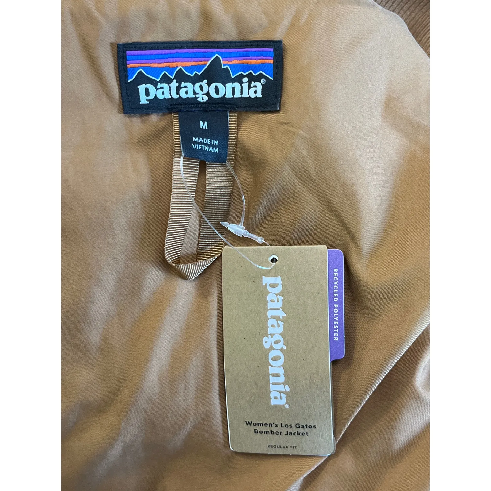 Patagonia Los Gatos Bomber Jacket Women’s M Beech Brown Teddy Fleece NWT Gift - Image 8