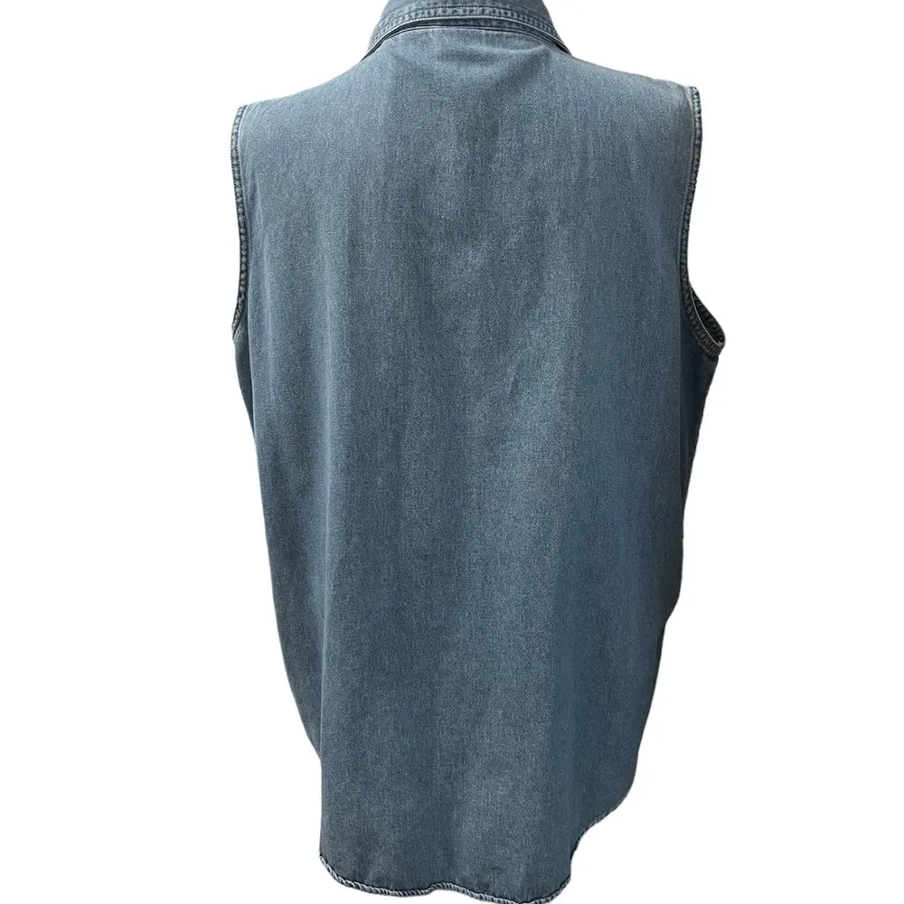 Vintage Mickey Unlimited Women’s L Mickey Mouse Embroidered Sleeveless Shirt - Image 4