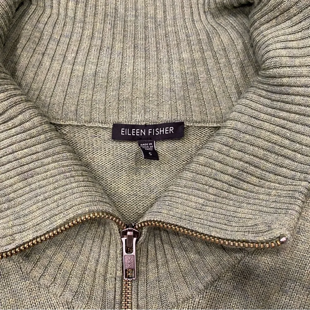 EILEEN FISHER - Ribbed Organic Cotton Zip Up Cardigan - Image 2