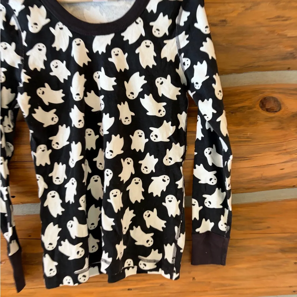 Hanna Anderson Women's Long John Top In Organic Cotton Spooky Smiles size Medium Black - Image 3