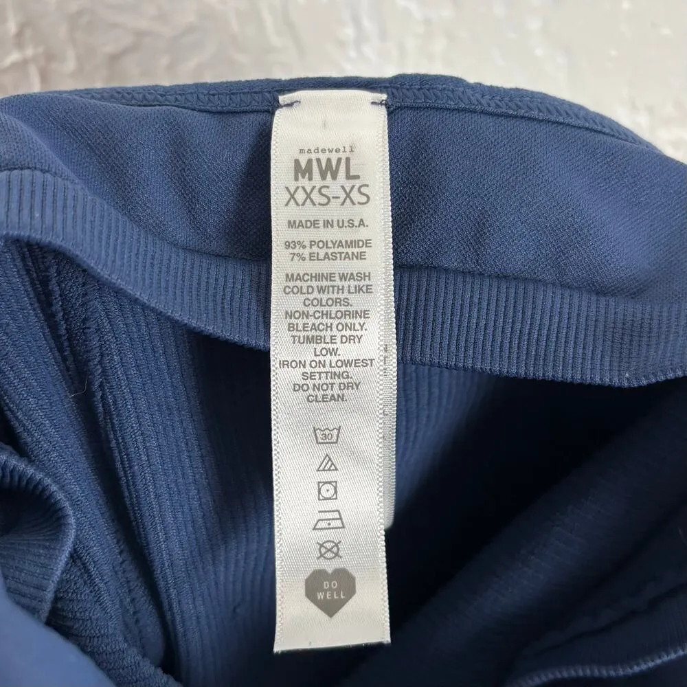 Madewell MWL Seamless Halter Biker Unitard in Classic Indigo Size XXS-XS - Image 5