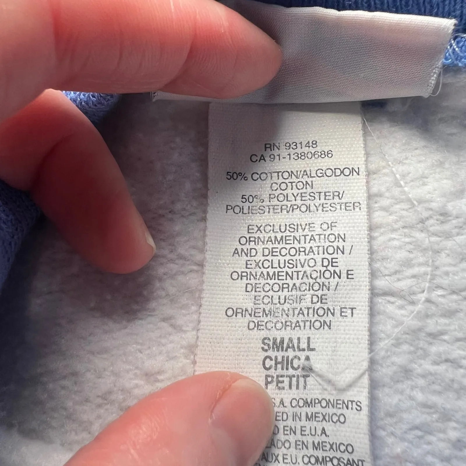 VTG 90s Morning Sun White Snowflake Crewneck Sweatshirt Women's Small grannycore Blue - Image 7