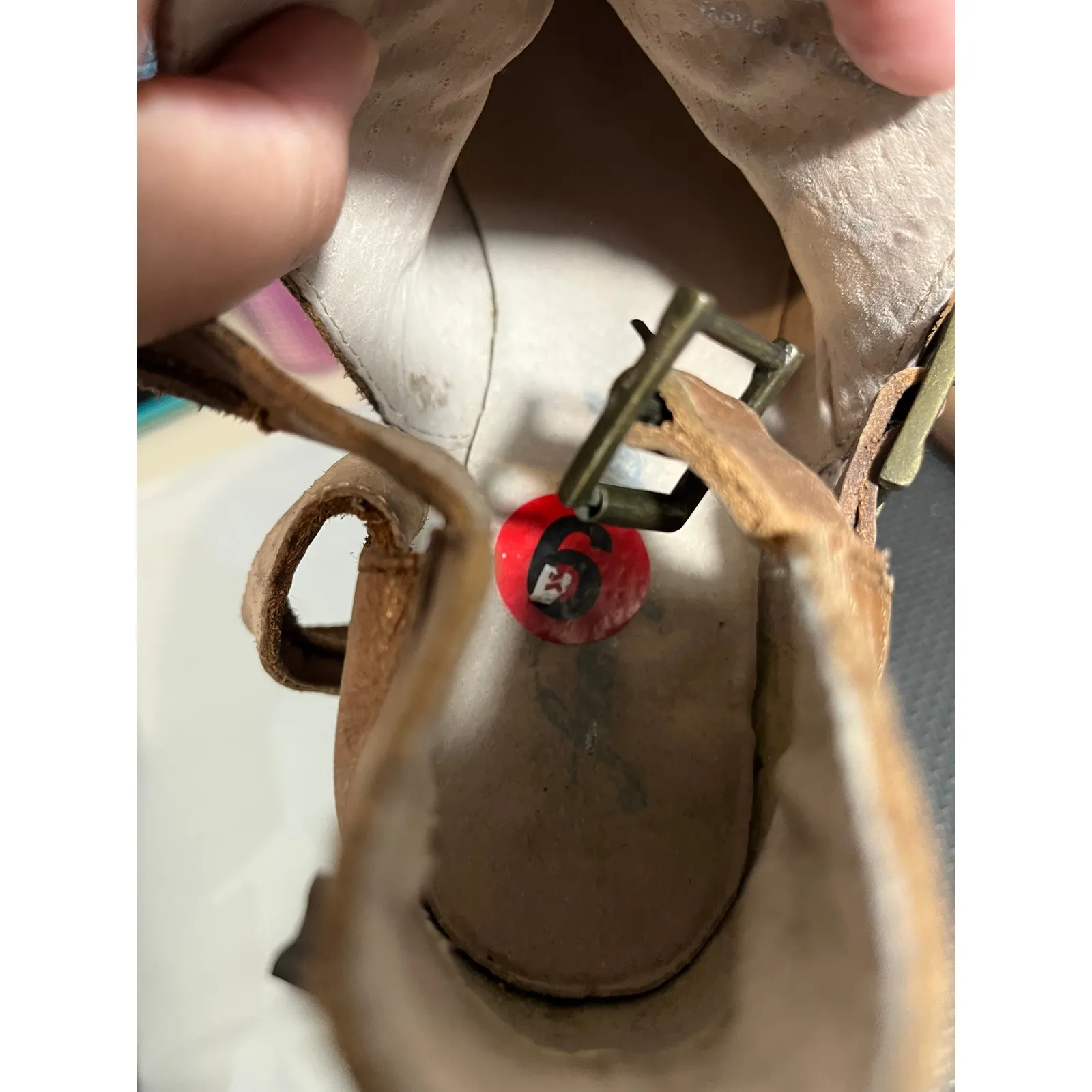 Free People Low Heel Double Buckle Leather City‎ Style Booties Braeburn Size 6 - Image 8