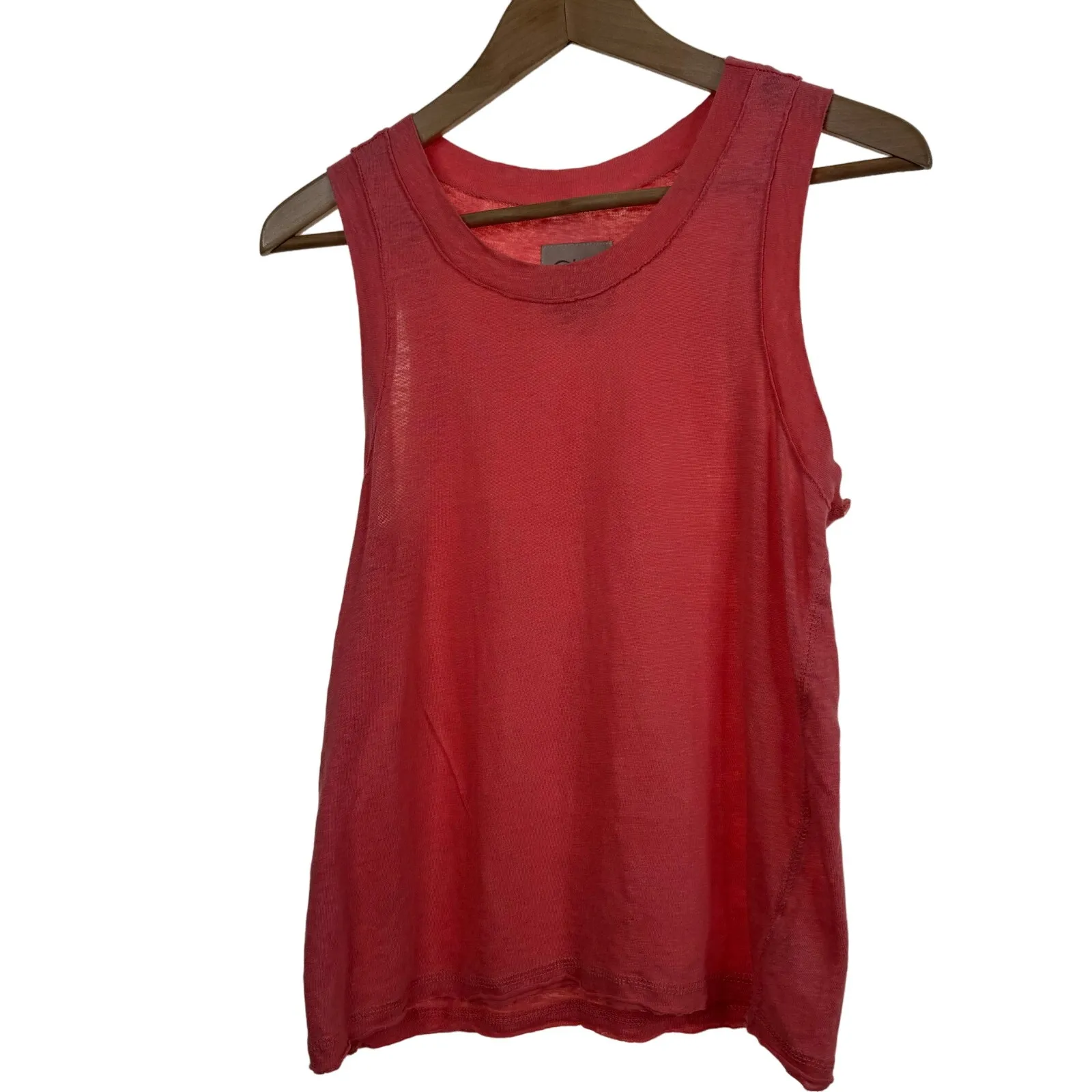 Chaser Coral Raw Edge Linen Muscle Tank‎ Top Size XS - Image 5