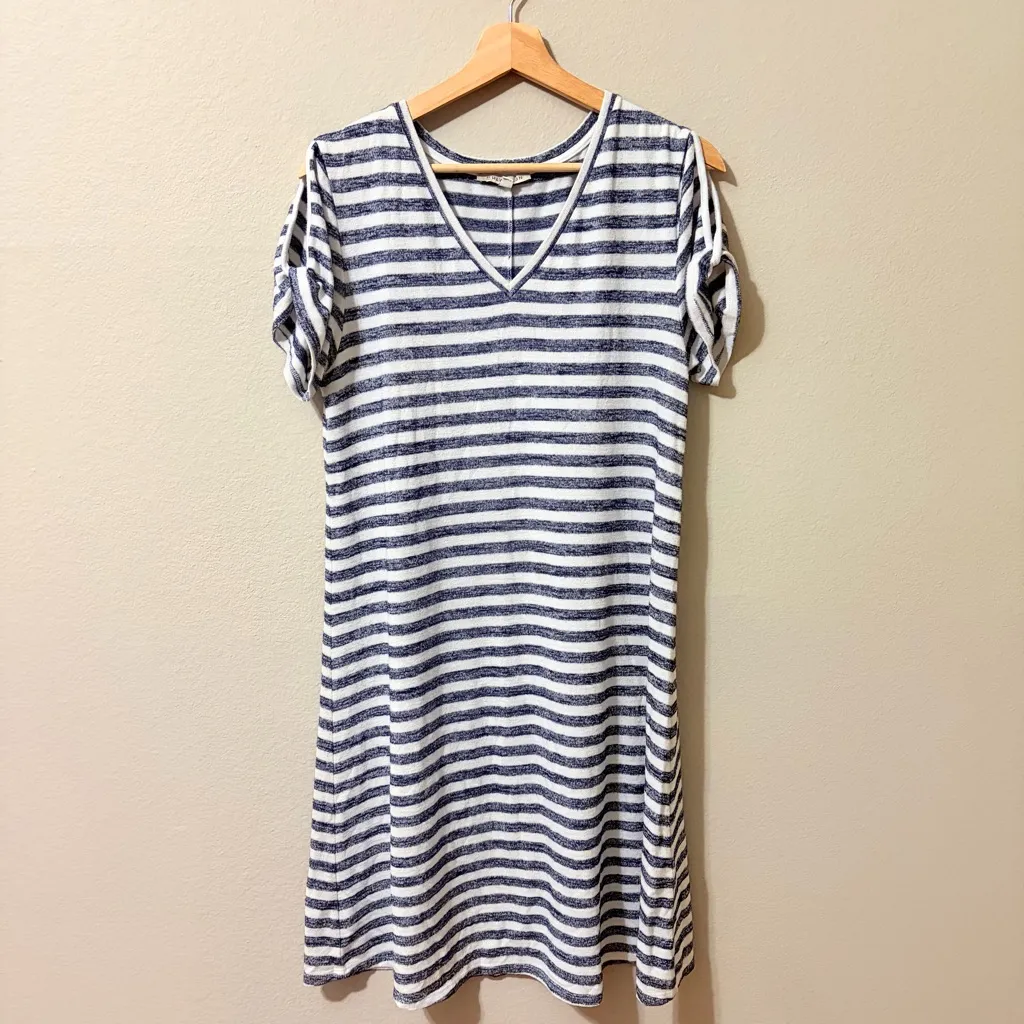41 Hawthorn Dress Womens Large L Striped V - Image 3