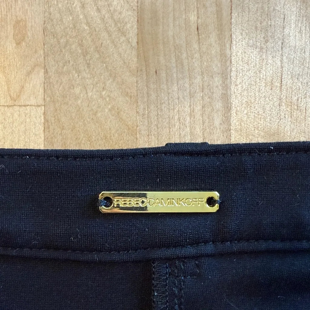 Rebecca Minkoff Mid-Rise Lambswool Leather & Ponte Knit Black Riding Pant, 6 - Image 9