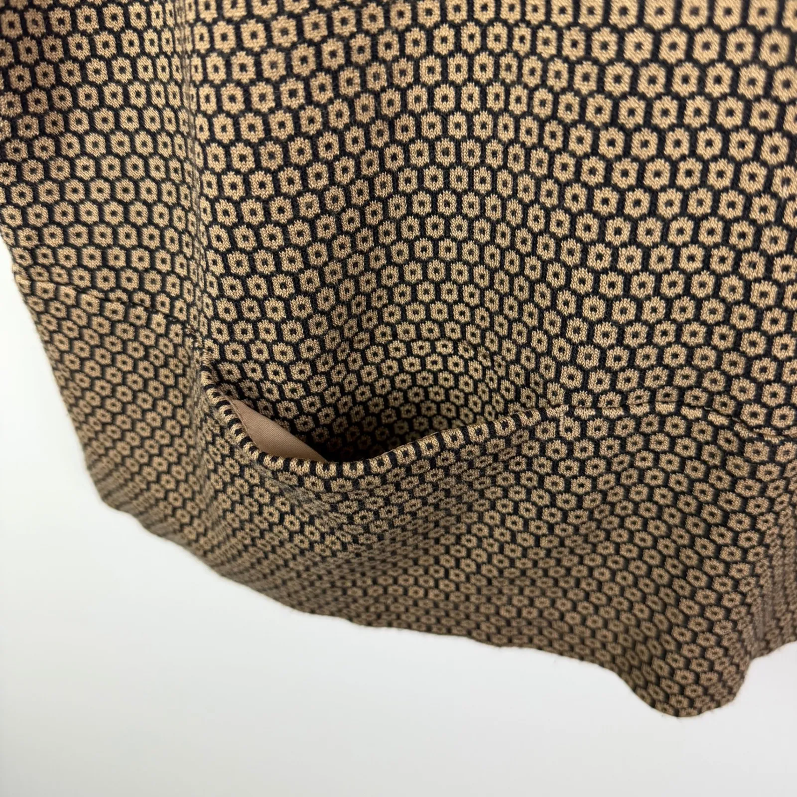 J Jill Ponte Knit Geometric Top Size LP Brown Minimalist Stretch Office Comfy Size L - Image 2