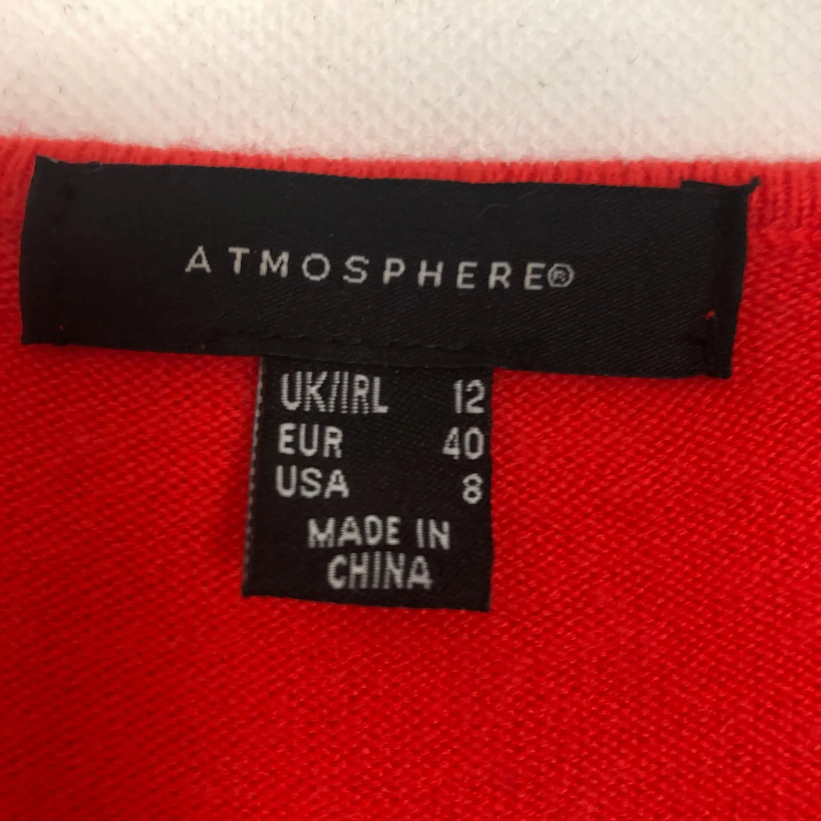 Atmosphere V-Neck Pullover Orange Sweater Size 8 Workwear Casual - Image 2