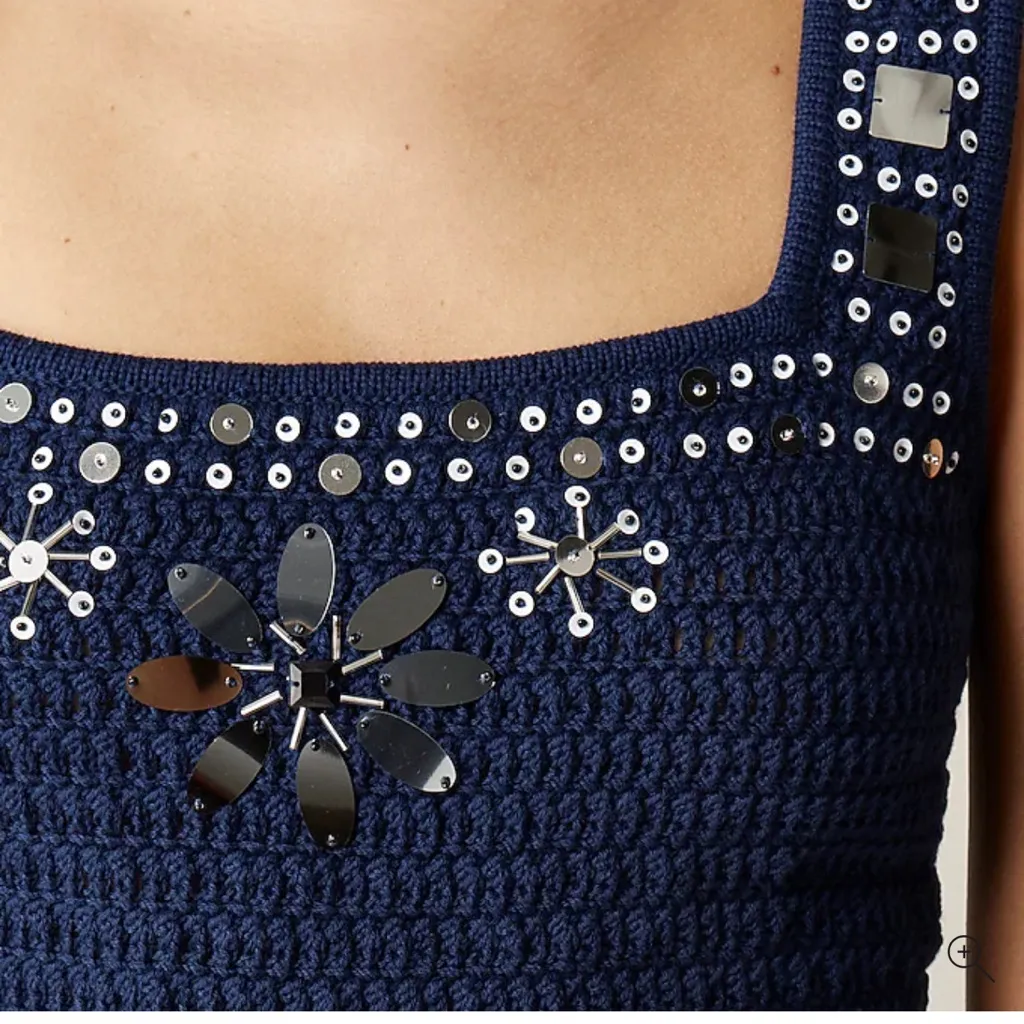 J. Crew Sweater-tank with hand-embellished mirrors - Image 2