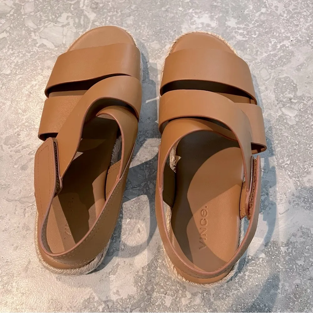 Vince Espadrille Flat Sandals Brown Women’s Shoes Size 8.5M New w/Tag - Image 4