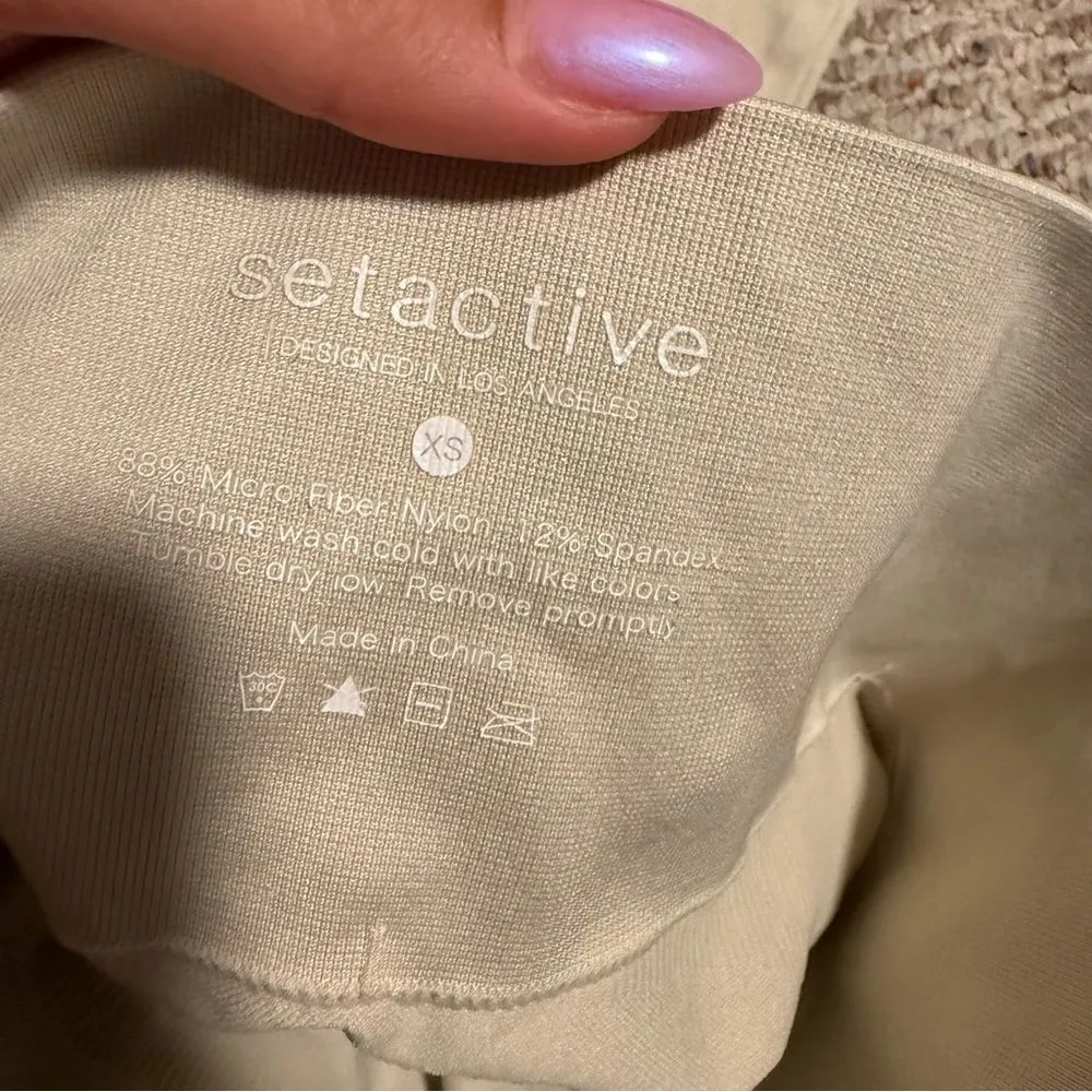 Set Active Sculptflex Beige Oat Milk Compression Legging Seamless- Size XS - Image 5