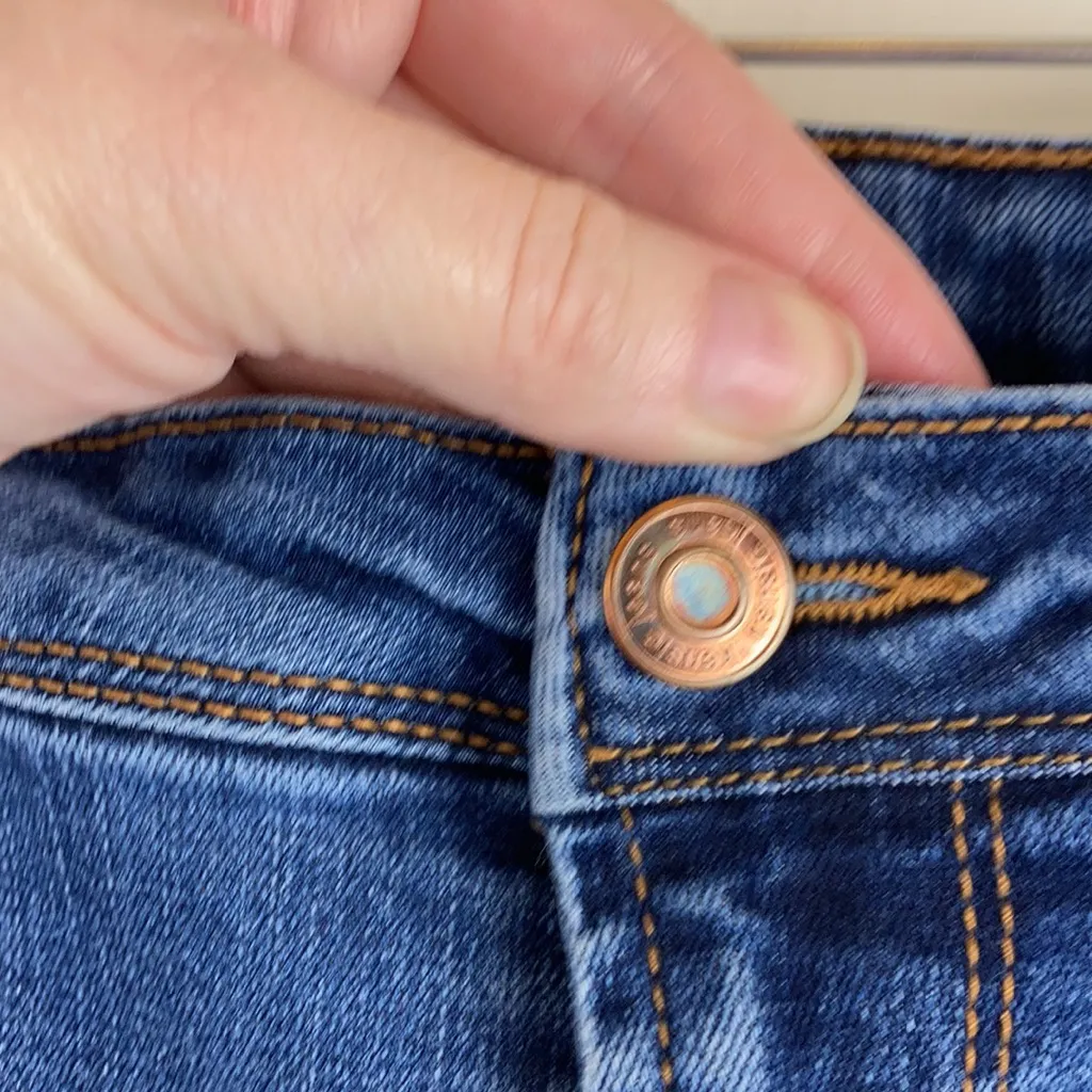 🌞Kensie Distressed Effortless Ankle Mid Rise Skinny Zip Up Jeans A144 Blue Size undefined - Image 2