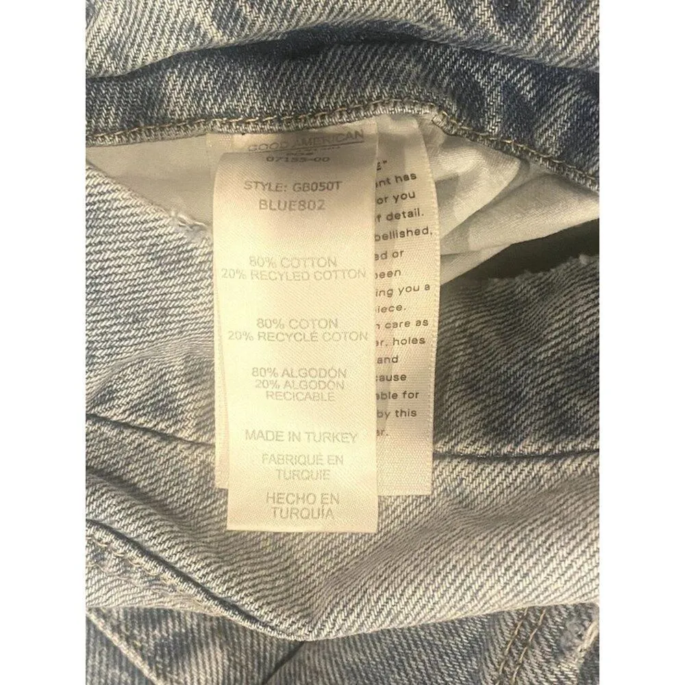 NWT Good American Good Boy Distressed Plus Curvy Straight Leg Jean 24 Blue #3039 - Image 10