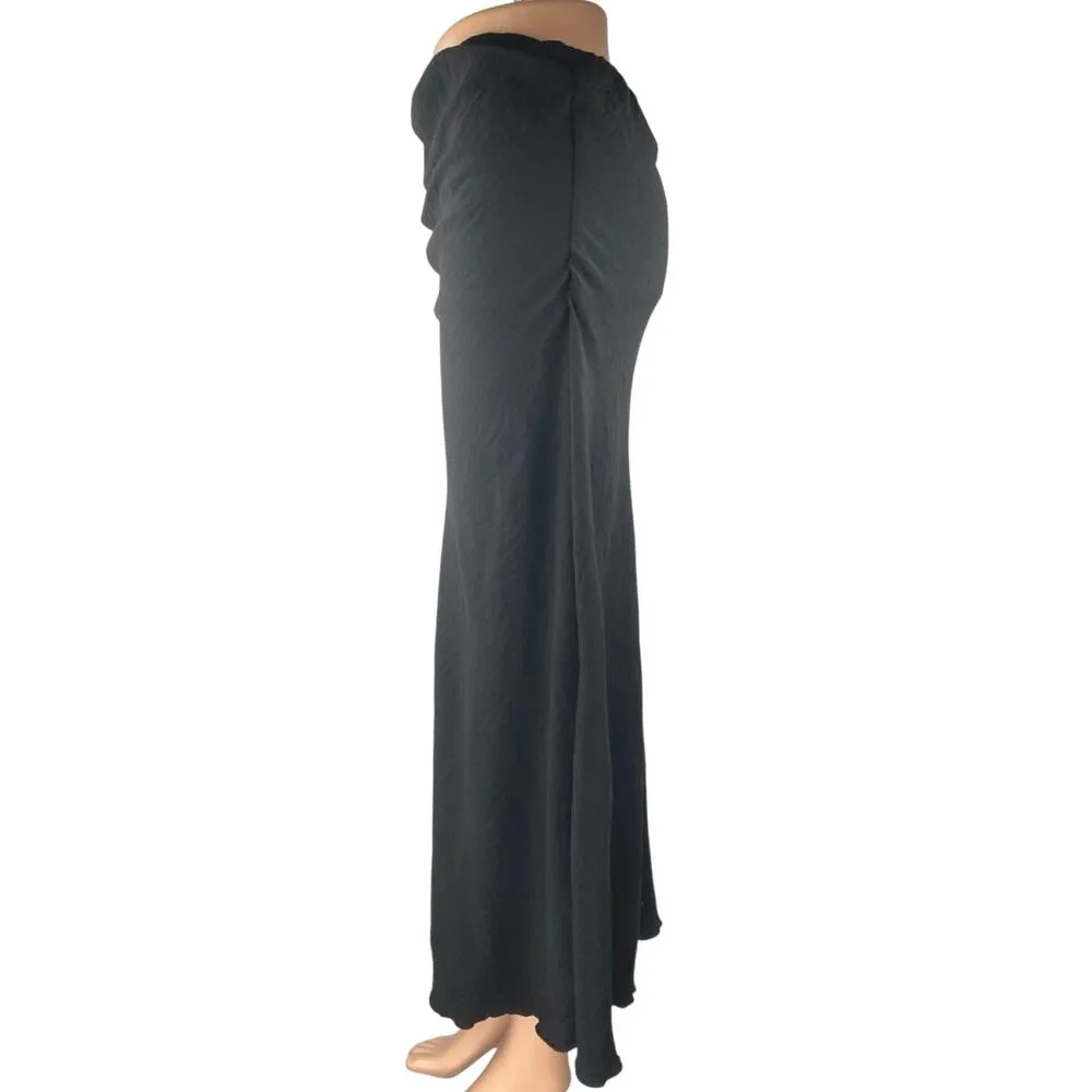 See You Monday Black High Waisted Pull On Midi Maxi Bodycon A-Line Skirt Size M - Image 2
