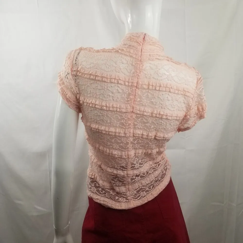 Blush Pink Lace Top Large - Image 3