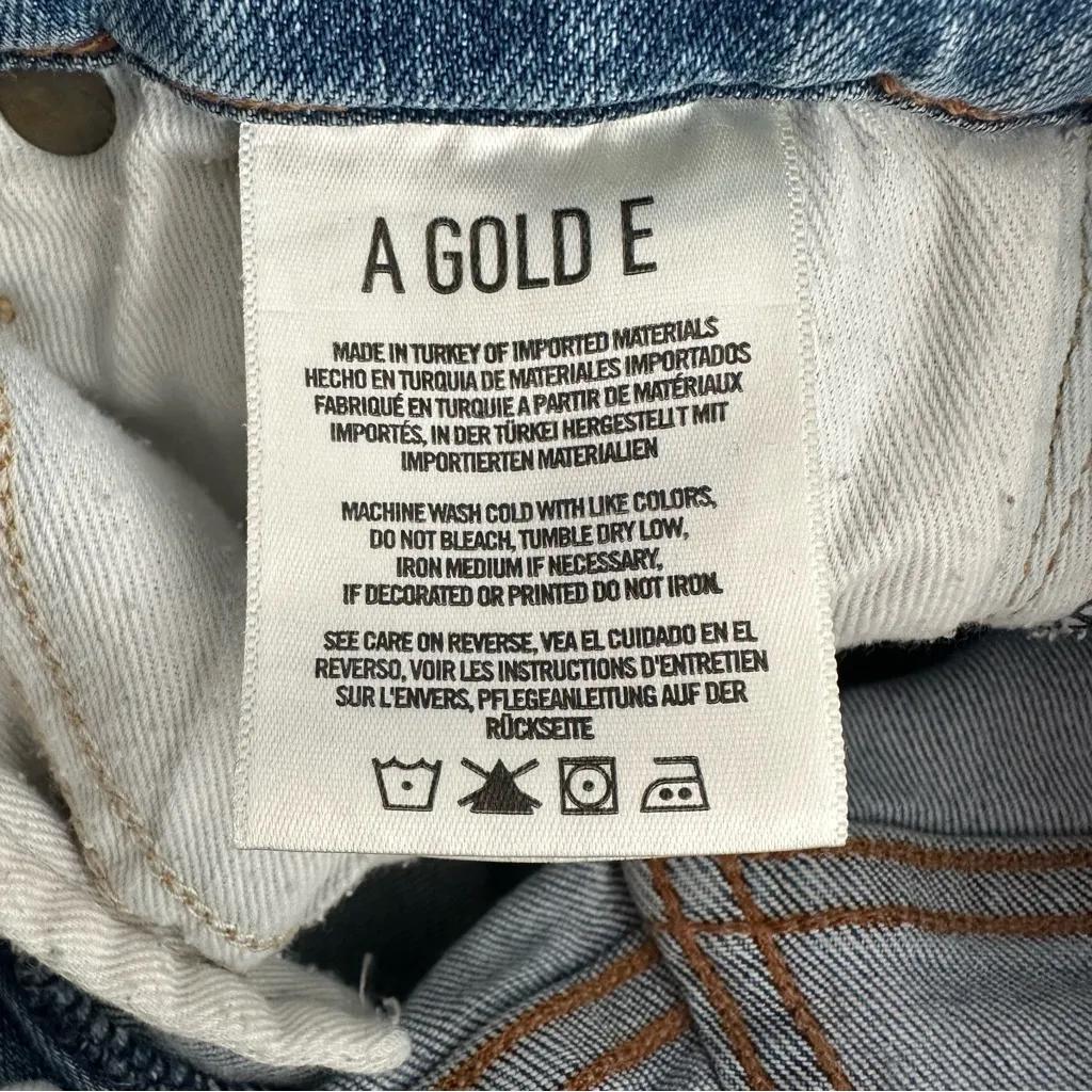 AGOLDE‎ Skinny Sophie Crop Distressed Destroyed Blue Denim Stretch Jeans Size 23 - Image 9