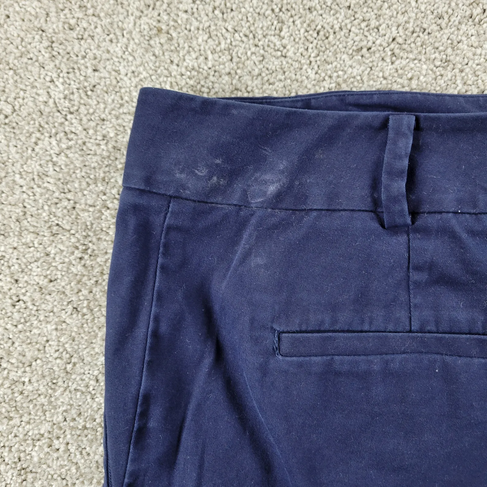 Talbots Womens Shorts‎ 12 Navy Blue 11" Inseam Flat Front Chino Bermuda Casual - Image 5