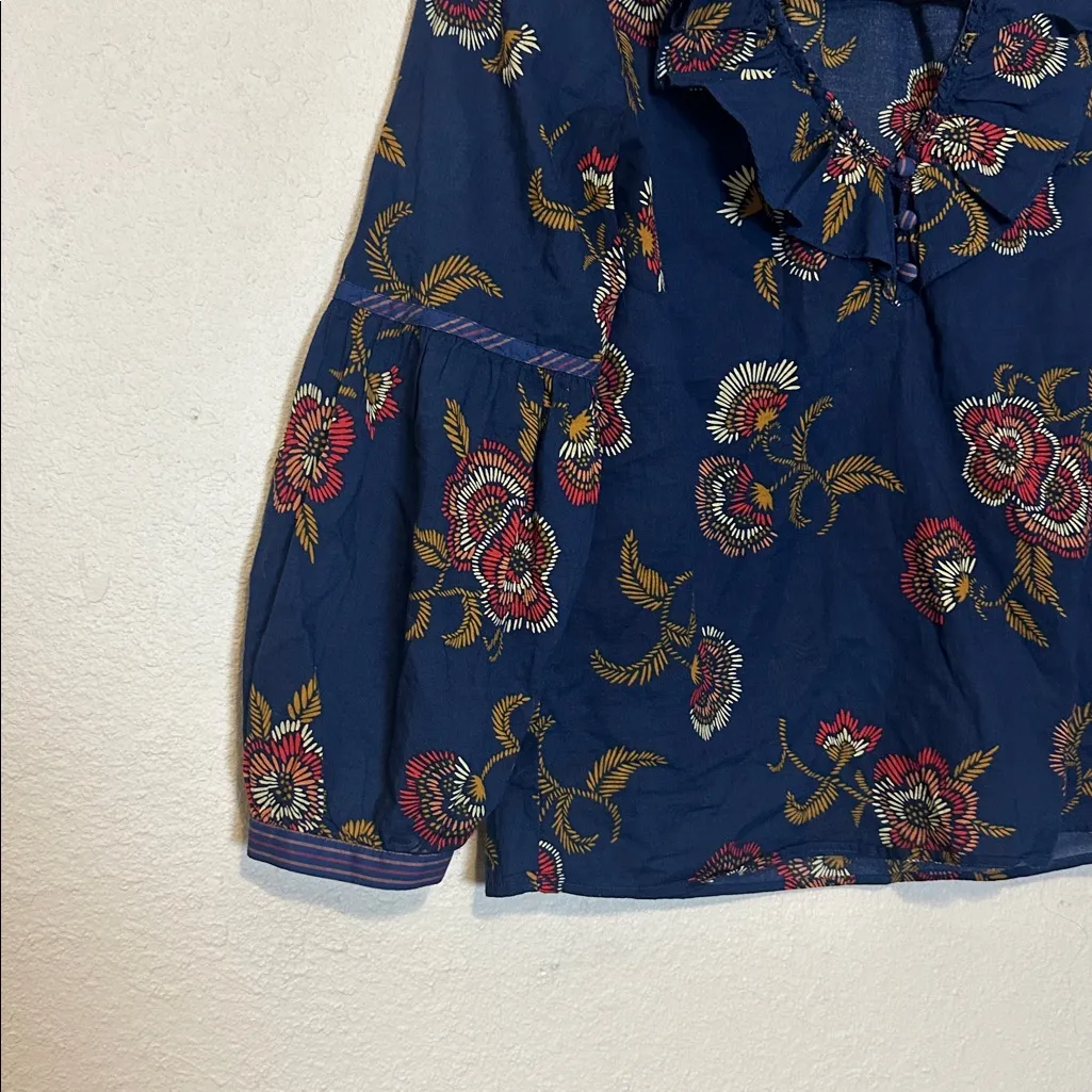 Madewell x Warm Ruffle-Collar Top in Honolulu Hibiscus Size XS - Image 4