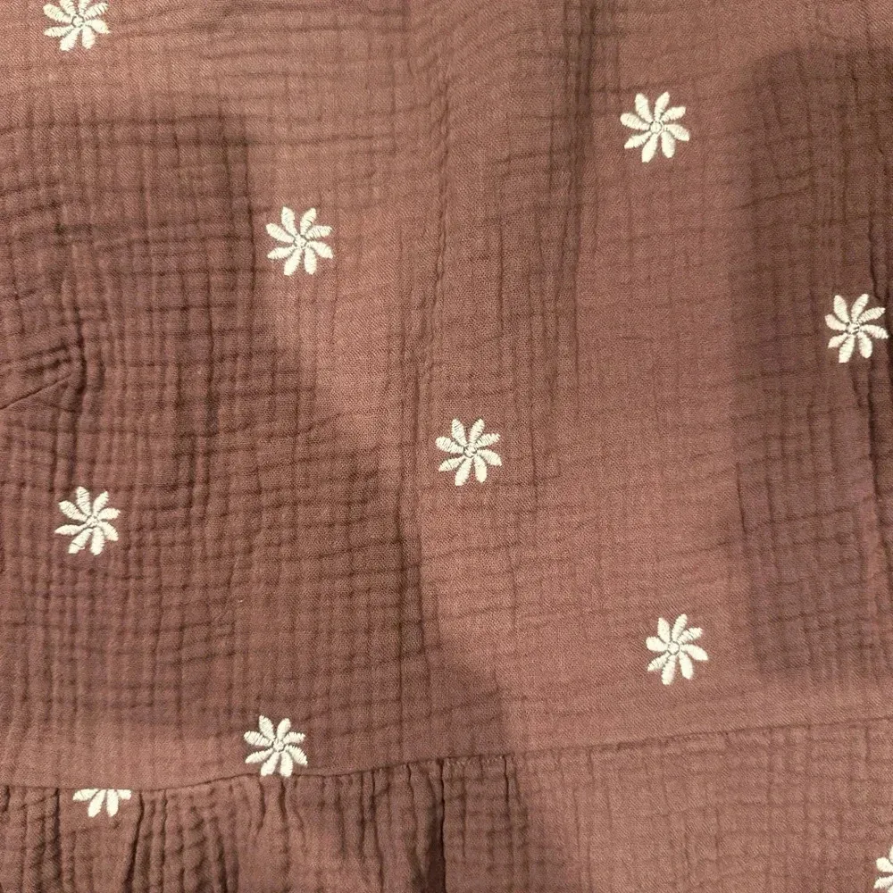 Madewell Embroidered Lightspun Peplum Open Back Top Women Small - Image 2