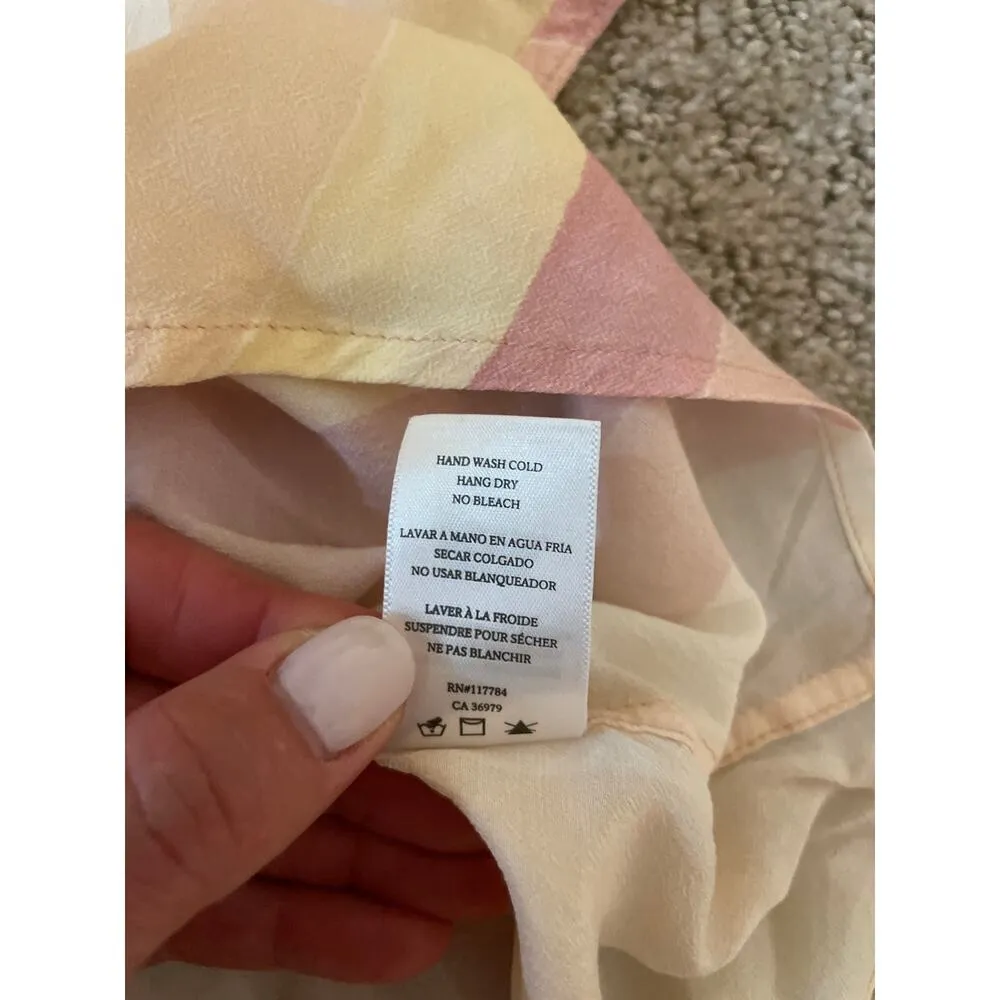 Rails Thea Sunset Stripe Pink & Beige Stripe Tie Front Short Sleeve Top - Image 8