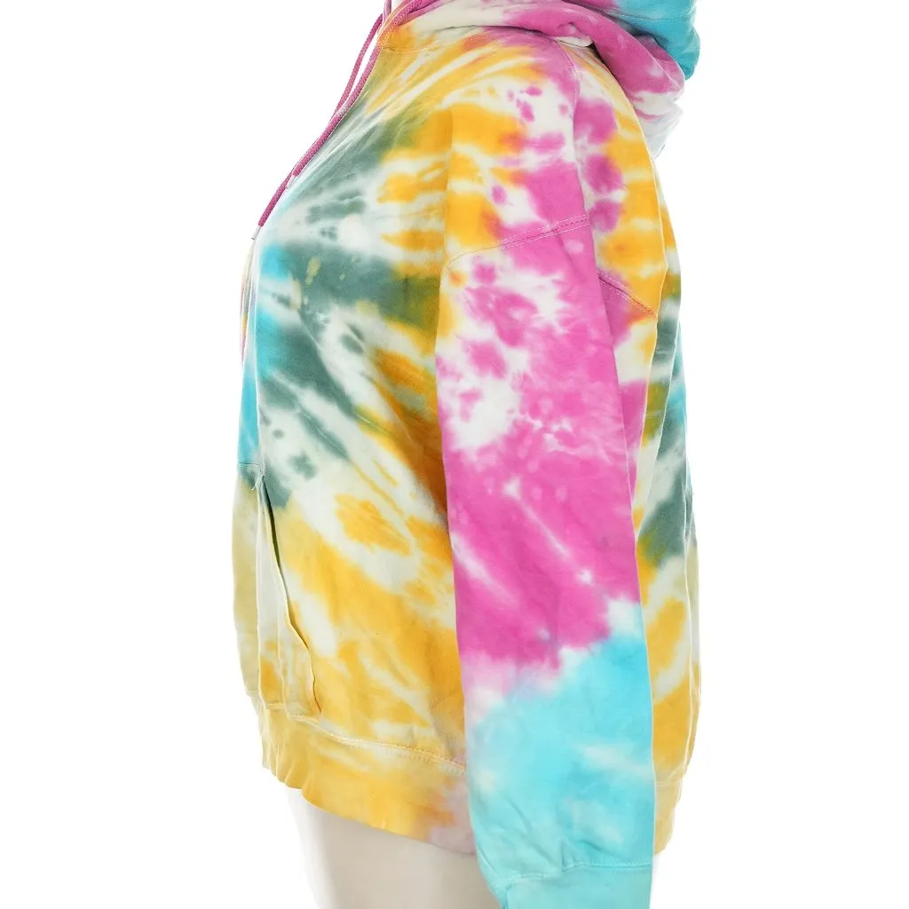 NWT La Detresse Tropicali Tie Dye Hoodie Size Large Yellow Pink Blue Orange - Image 6