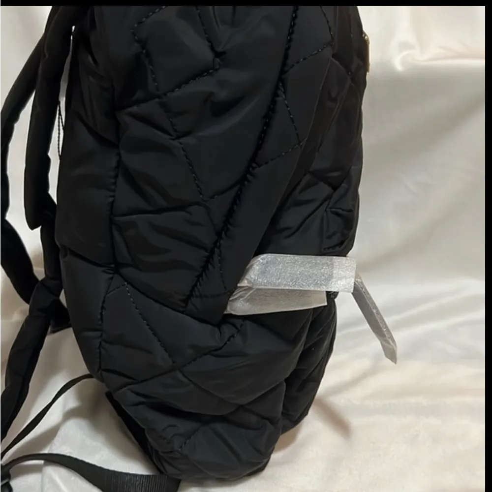 Quilted backpack black with gold hardware NWT Authentic - Image 10