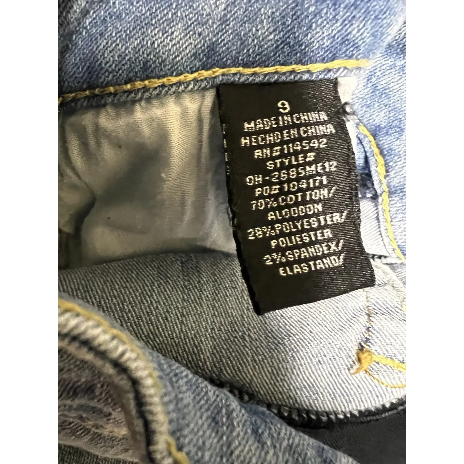 022-013 Dollhouse Women's Jeans 9/10 Light Blue W Stripes 29x27 - Image 7