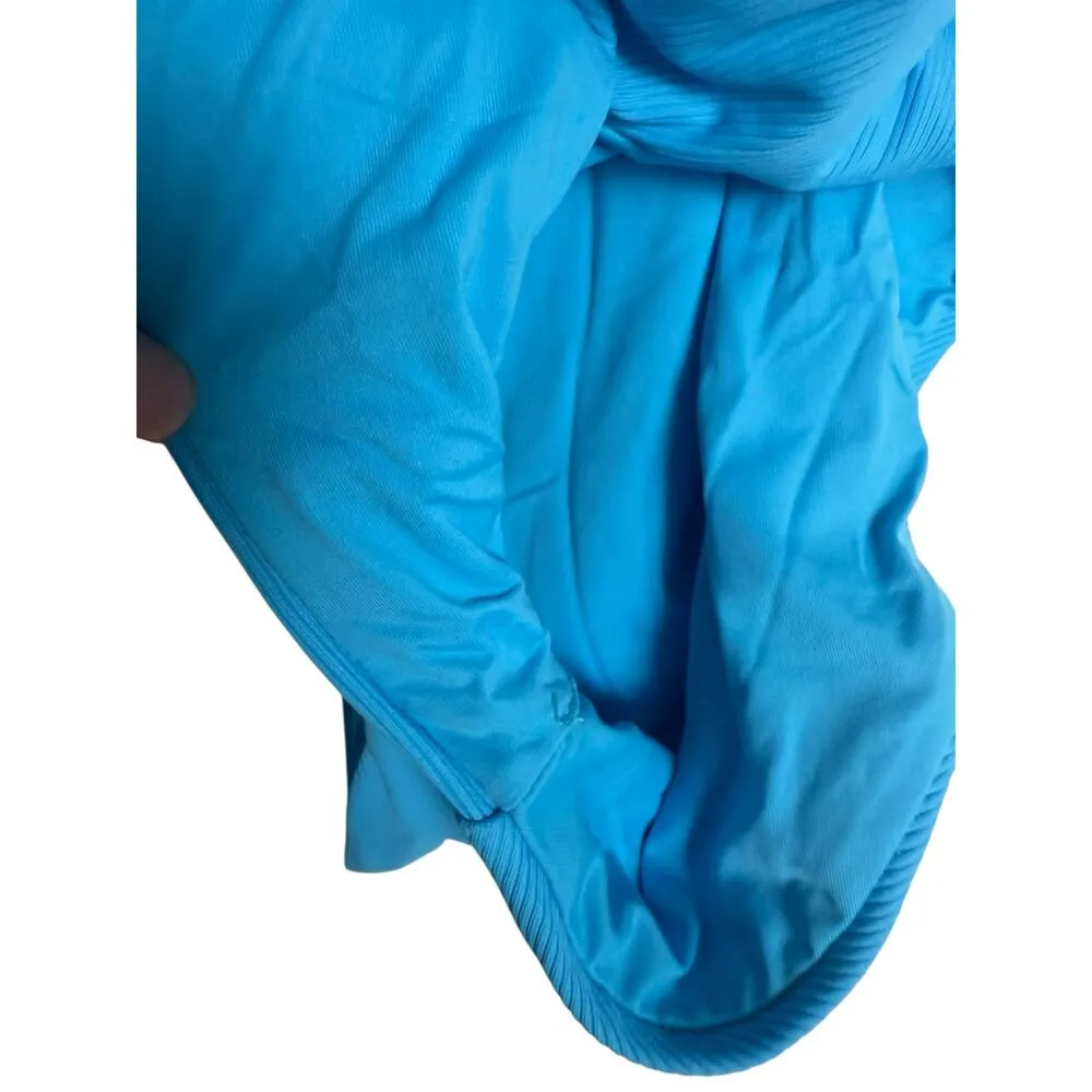 Becca Gia Waterfall Blue Strappy Lace Up Plunge One Piece Swimsuit Size Large - Image 7