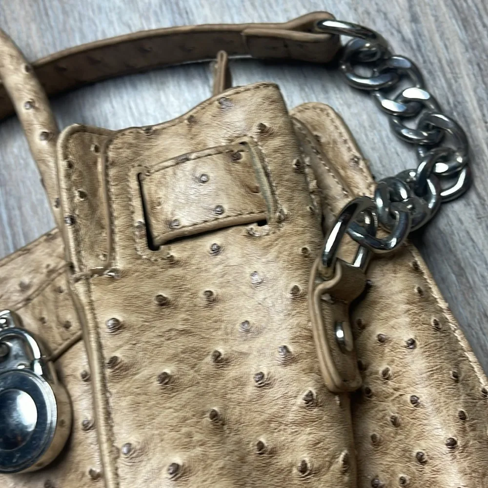 Faux Ostrich Bag Tan - Image 11