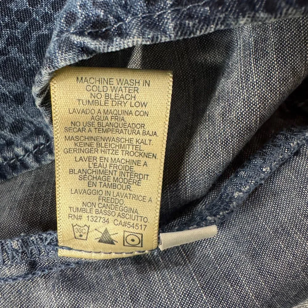 Cloth & Stone Anthropologie Medium Shirt Dress Chambray Button-Up Pockets Hi-Low - Image 7