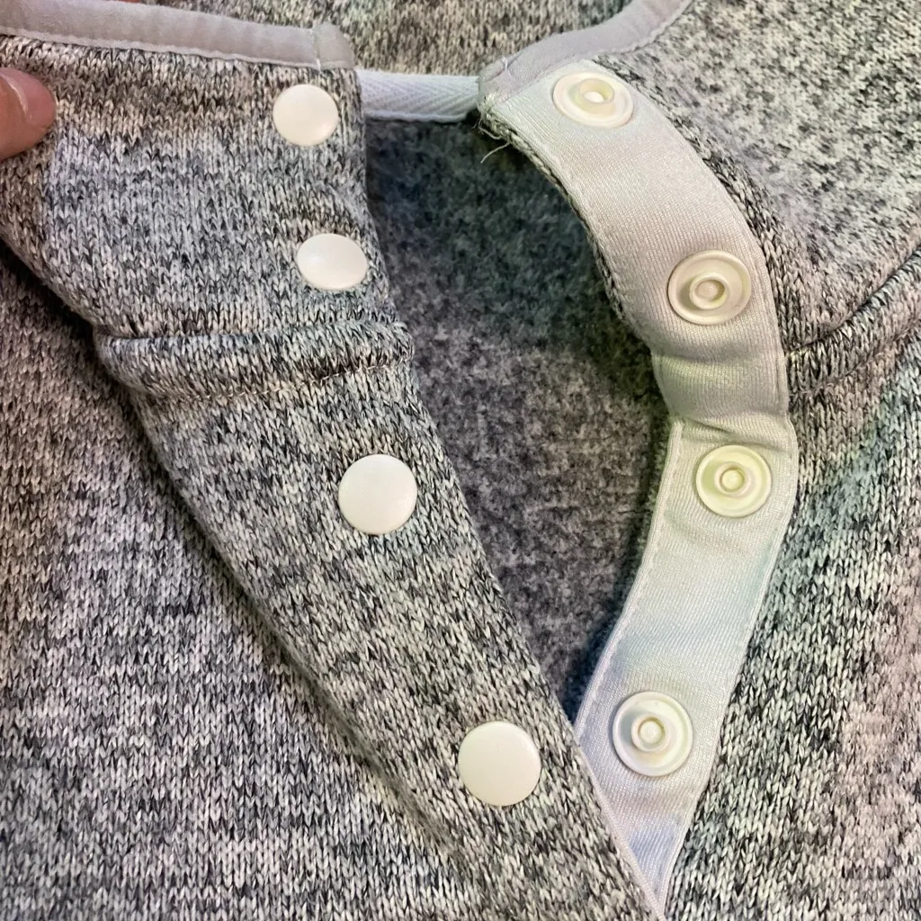 Eddie Bauer Heather Grey Quarter Snap Pullover - Image 7