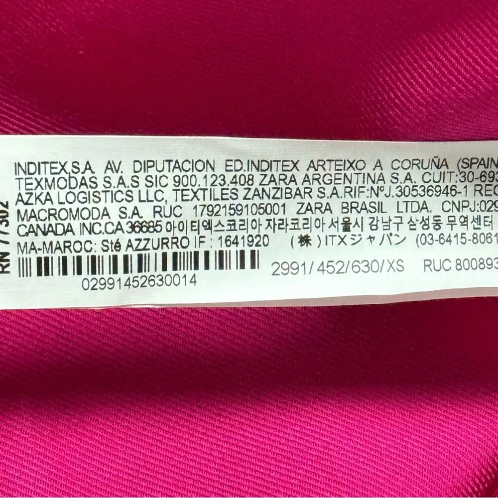 Zara Fuchsia Pink Double Breasted Lightweight Oversized Blazer Women’s Size XS - Image 11