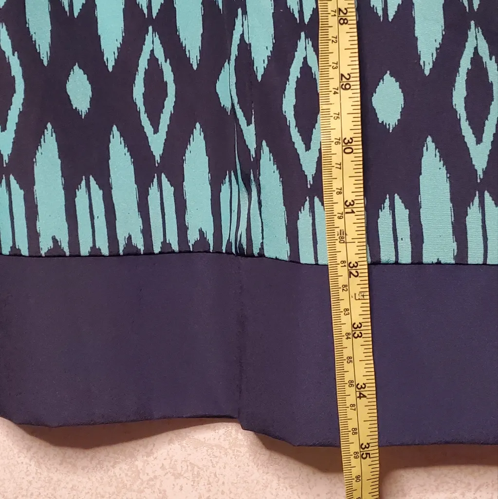 GAP Teal and Black Patterned Top Size:M - Image 4