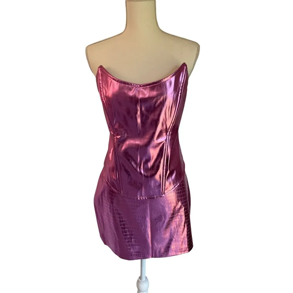 superdown Toni Faux Leather Skirt Set in Pink Large New Womens 2 piece Dress  Out - $57 (61% Off Retail) New With Tags - From Licia