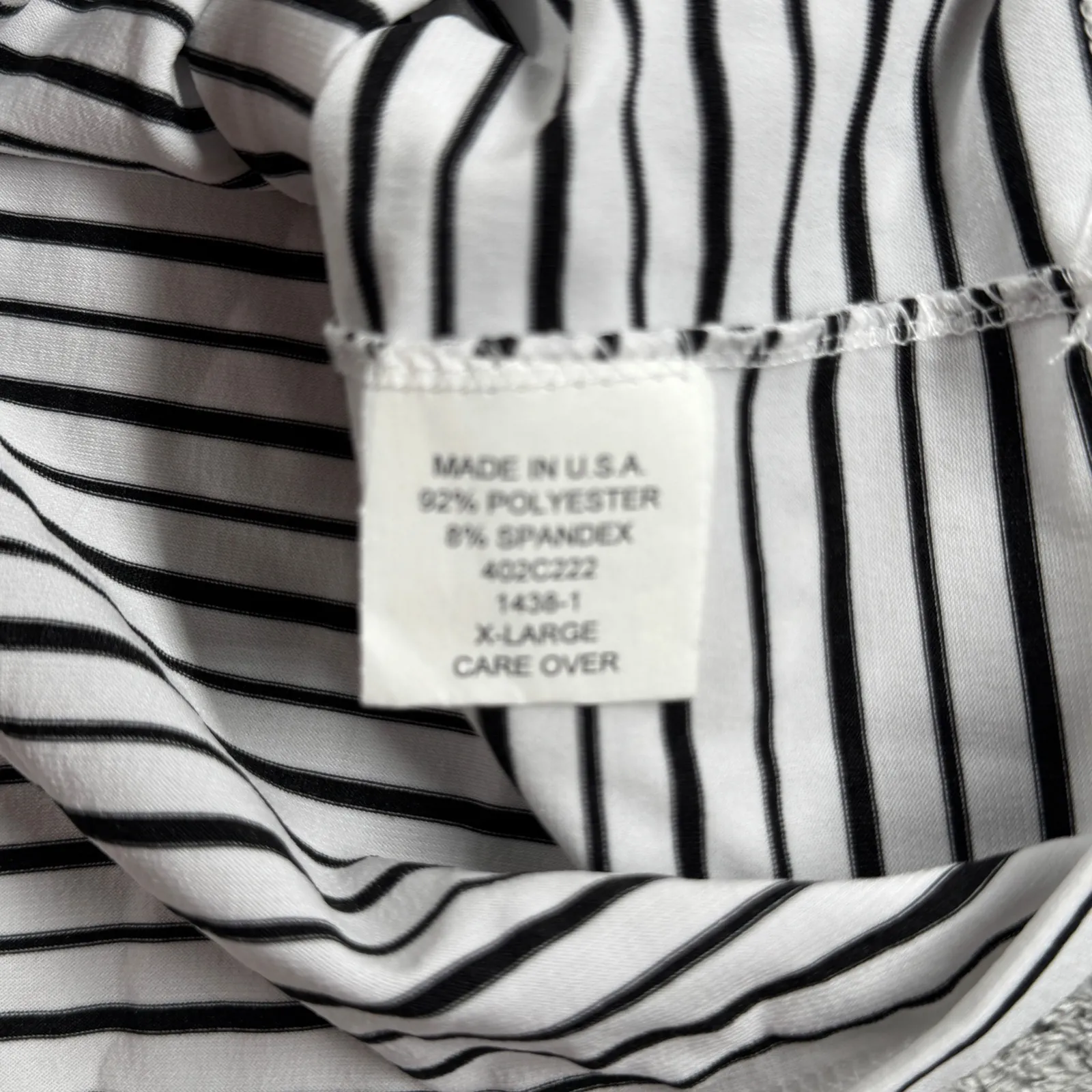 Jessica Max Blouse Womens XL Black‎ White Striped Top Flower Whimsigoth Y2K Black - Image 7